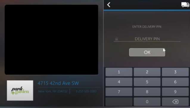 Enter delivery PIN 