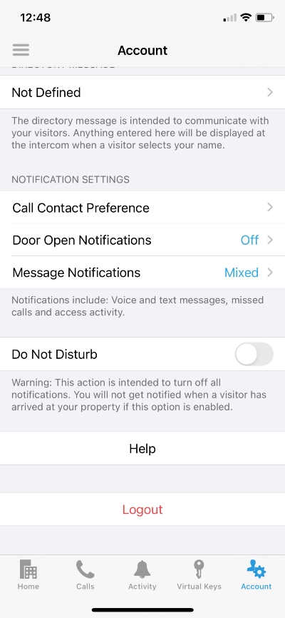 Manage notifications in the ButterflyMX app scroll down