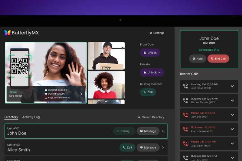 An example of the ButterflyMX multifamily property management software.