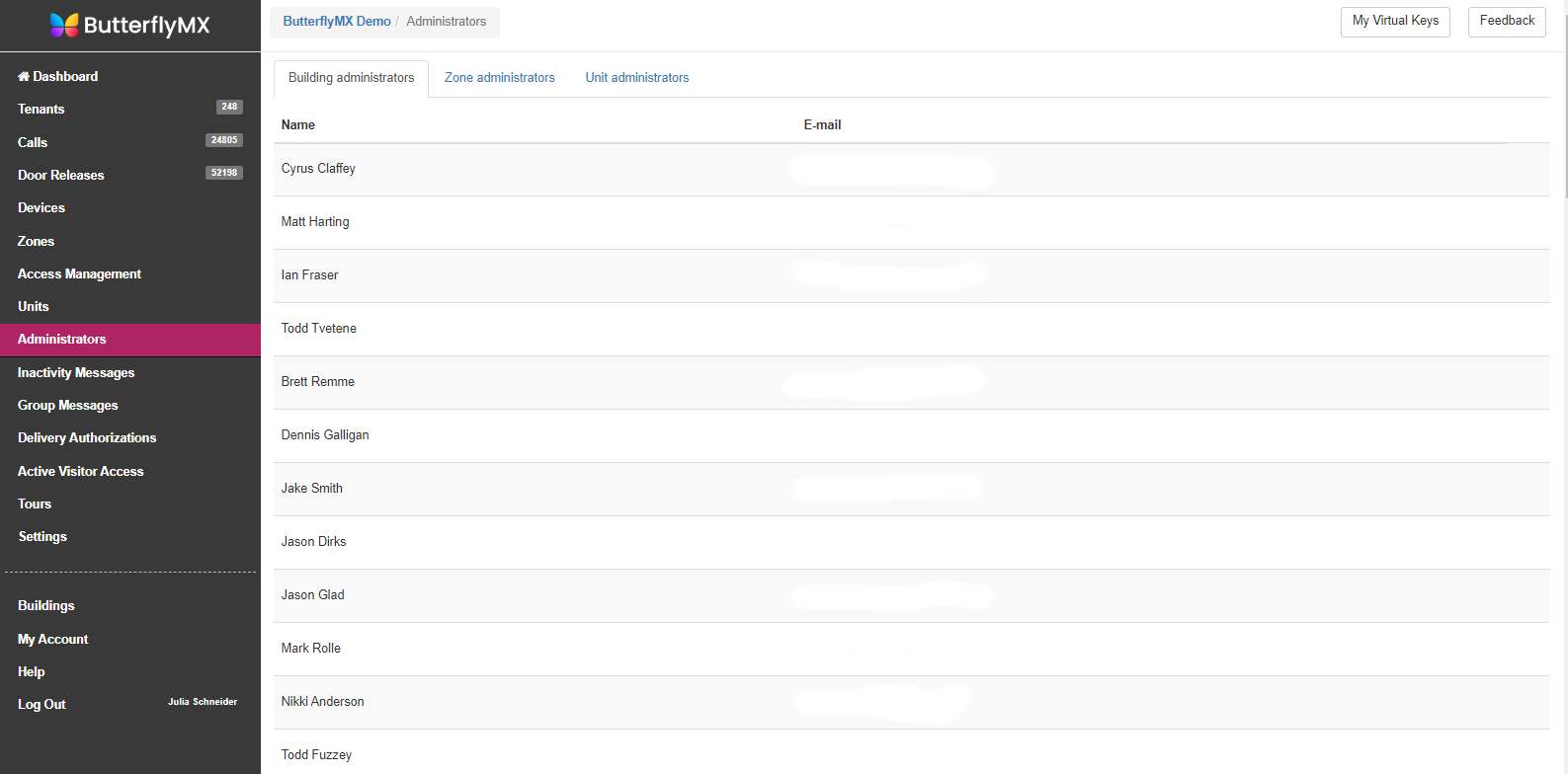 How to manage admins in the ButterflyMX OS 