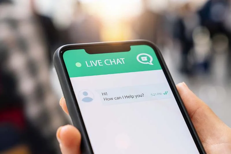 smartphone chat with an AI leasing assistant