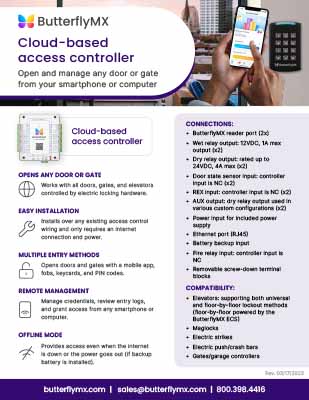 butterflymx cloud based access controller