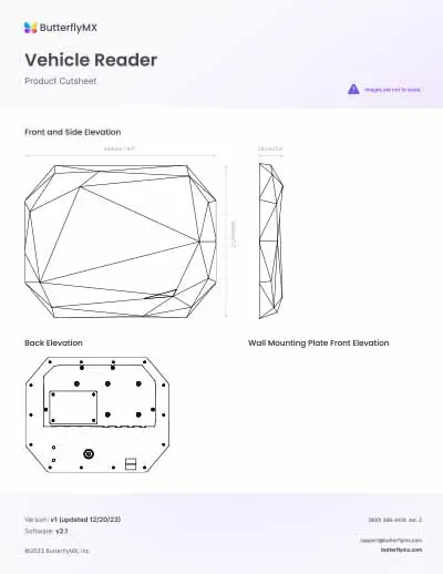 butterflymx vehicle reader product cutsheet