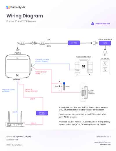 butterflymx video intercom wiring diagram