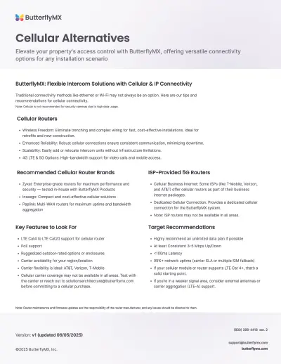 butterflymx cellular connectivity documentation